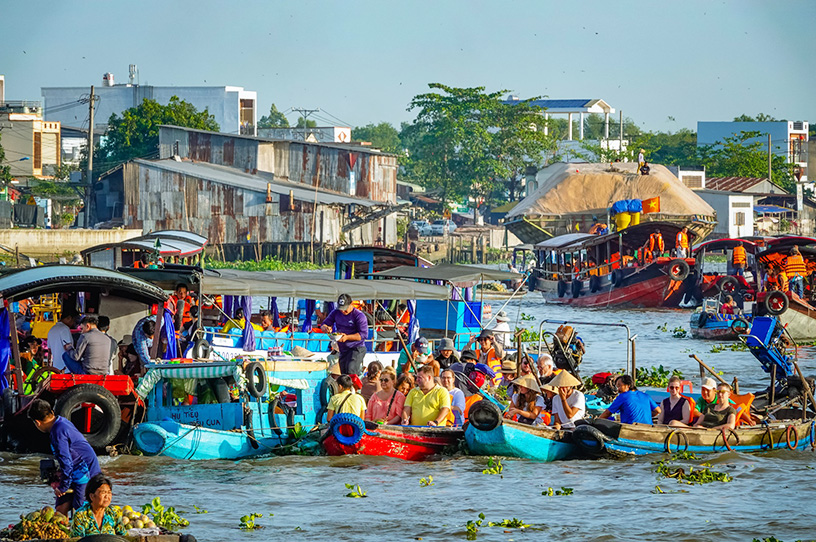 Floating Markets in the Mekong Delta, Vietnam