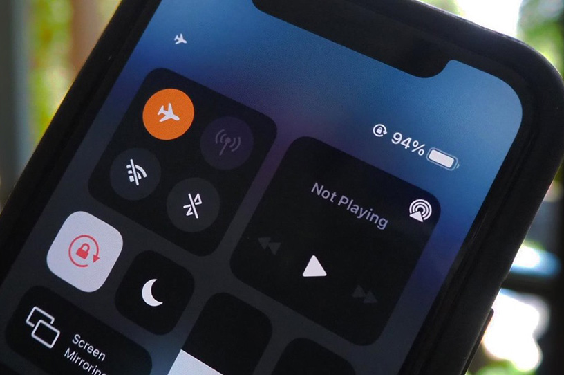 Enable airplane mode on an iPhone