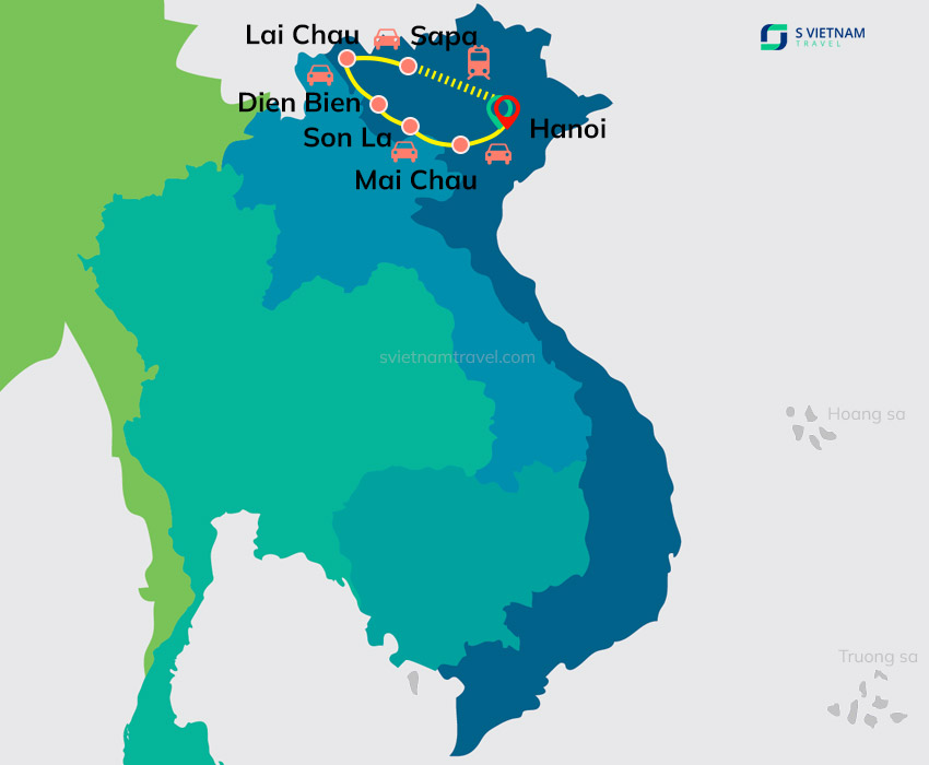 Tour map - Northwest Vietnam In Style
